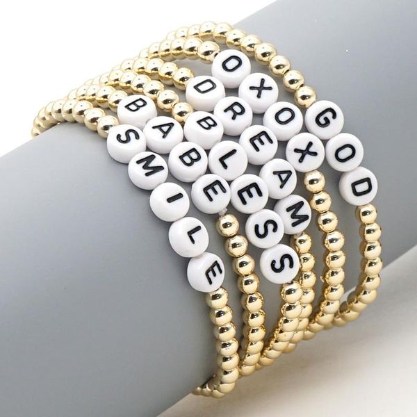 link, chain 2021 boho acrylic gold-color bead bracelet ethnic letter for women charms armband femme fashion jewelry pulseras mujer, Black
link, chain 2021 boho acrylic gold-color bead bracelet ethnic letter for women charms armband femme fashion jewelry pulseras mujer, Black