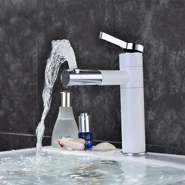 bathroom sink faucets basin brass faucet vessel sinks mixer vanity tap swivel spout deck mounted white color washbasin