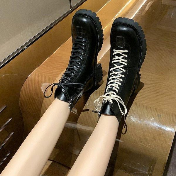 boots women motorcycle shoes platforms ankle wedges female lace up leather woman square heel high heels, Black
boots women motorcycle shoes platforms ankle wedges female lace up leather woman square heel high heels, Black