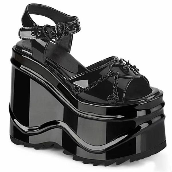 dress shoes 2021 high heels women sandals fashion solid color chains casual summer ladies wedges buckle strap female mujer sandalias, Black
dress shoes 2021 high heels women sandals fashion solid color chains casual summer ladies wedges buckle strap female mujer sandalias, Black