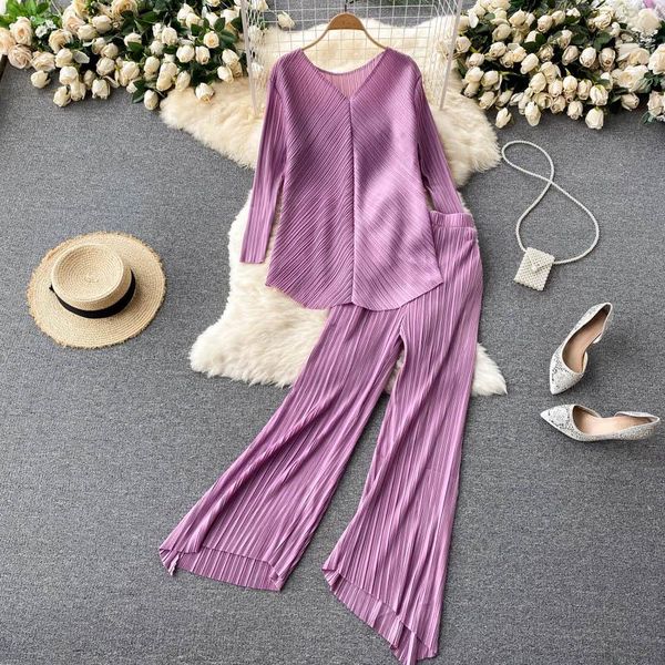 women's two piece pants singreiny women autumn fashion casual set long sleeve v neck loose +high waist wide leg irregular suits, White
women's two piece pants singreiny women autumn fashion casual set long sleeve v neck loose +high waist wide leg irregular suits, White