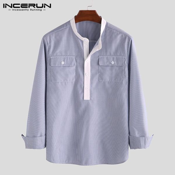 men's casual shirts incerun men striped shirt brand pockets leisure long sleeve fashion business camisa masculina streetwear 2021, White;black
men's casual shirts incerun men striped shirt brand pockets leisure long sleeve fashion business camisa masculina streetwear 2021, White;black