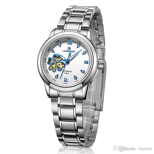 women's stainless steel automatic mechanical casual watch brand watches blue dial hollow ladies waterproof fashion female clover wristw, Slivery;brown
women's stainless steel automatic mechanical casual watch brand watches blue dial hollow ladies waterproof fashion female clover wristw, Slivery;brown