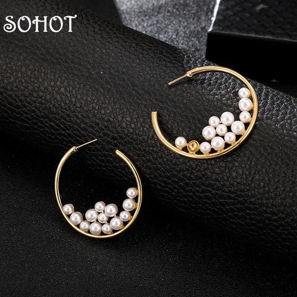 romantic chic imitation pearl c shape alloy women hoop earrings geometric trendy european brand lady party jewelry brincos & huggie, Golden;silver
romantic chic imitation pearl c shape alloy women hoop earrings geometric trendy european brand lady party jewelry brincos & huggie, Golden;silver