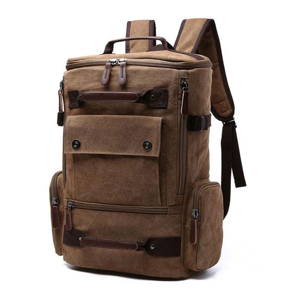 backpack multifunction canvas travel backpacks men large capacity school lapbagpack vintage fashion solid pu outdoor knapsack b040
backpack multifunction canvas travel backpacks men large capacity school lapbagpack vintage fashion solid pu outdoor knapsack b040