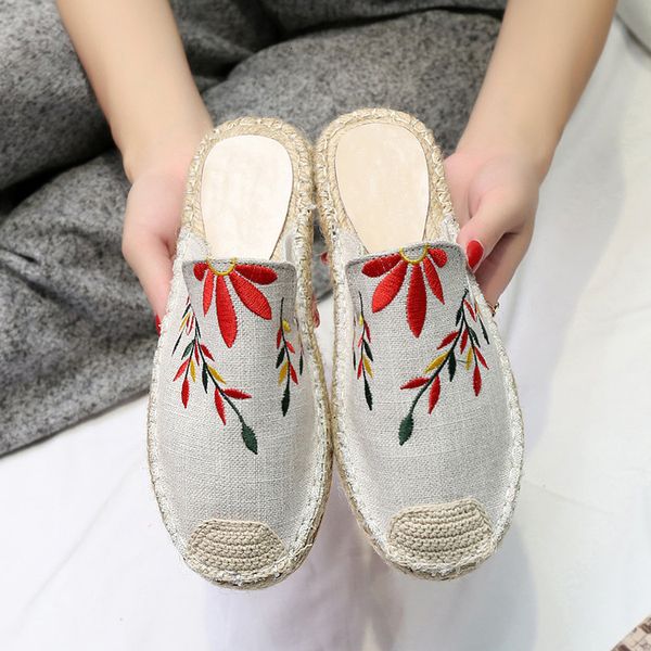 luxury slippers korean round wrapped head hemp rope knitting embroidery fisherman's lazy sho women's half slippers in summer and a, Black
luxury slippers korean round wrapped head hemp rope knitting embroidery fisherman's lazy sho women's half slippers in summer and a, Black
