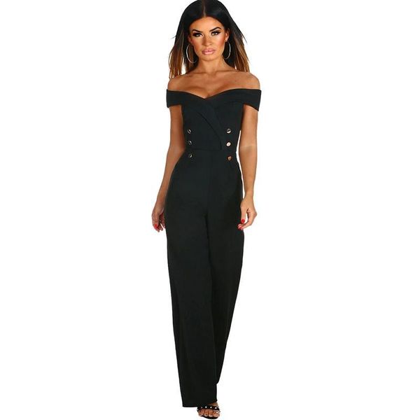 women's jumpsuits & rompers dreszdi vintage wide leg jumpsuit women off shoulder button front long playsuit club party wear maxi romper, Black;white
women's jumpsuits & rompers dreszdi vintage wide leg jumpsuit women off shoulder button front long playsuit club party wear maxi romper, Black;white