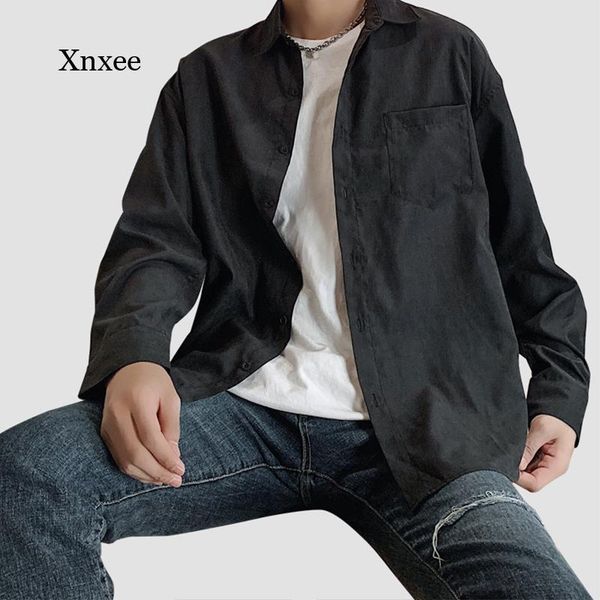 spring man casual shirt loose single breasted blouses handsome all match fashion shirts solid long sleeved male coat tee men's, White;black
spring man casual shirt loose single breasted blouses handsome all match fashion shirts solid long sleeved male coat tee men's, White;black