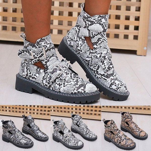 snake print flat heel round head lace short boots women's single up ankle size, Black
snake print flat heel round head lace short boots women's single up ankle size, Black