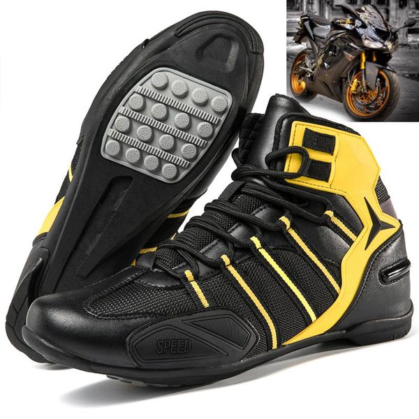 cycling footwear tribe microfiber leather motorcycle boots waterproof and breathable speed-up racing off-road, Black
cycling footwear tribe microfiber leather motorcycle boots waterproof and breathable speed-up racing off-road, Black