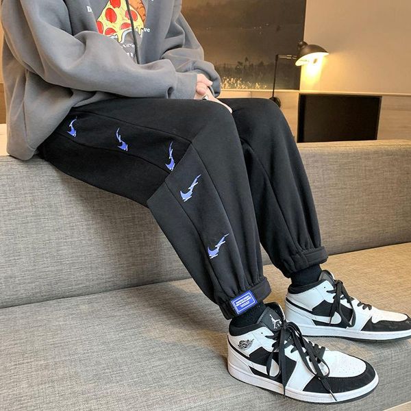 2021 spring and autumn new youth popular pure color simple printed loose sweatpants fashion casual all-match drawstring pants, Black
2021 spring and autumn new youth popular pure color simple printed loose sweatpants fashion casual all-match drawstring pants, Black