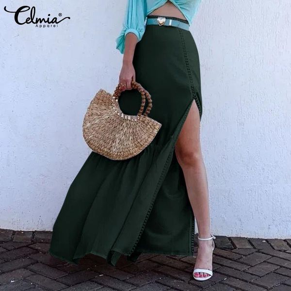 skirt celmia elegant high waist skirts women's casual solid side slit maxi skirt 2021 fashion lace holiday party a-line long bottoms, Black
skirt celmia elegant high waist skirts women's casual solid side slit maxi skirt 2021 fashion lace holiday party a-line long bottoms, Black