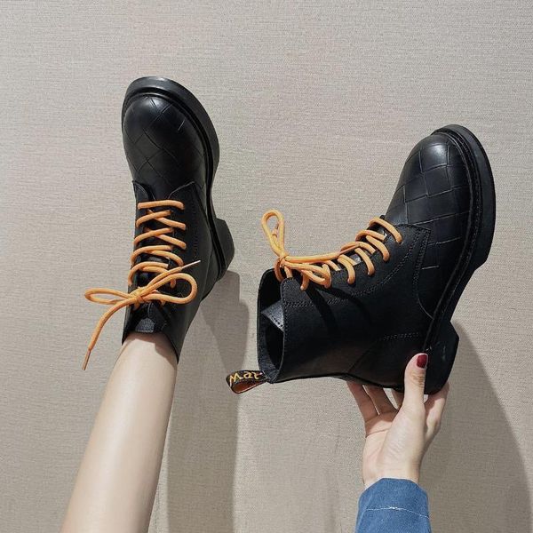 boots autumn winter korean students all-match black motorcycle ankle