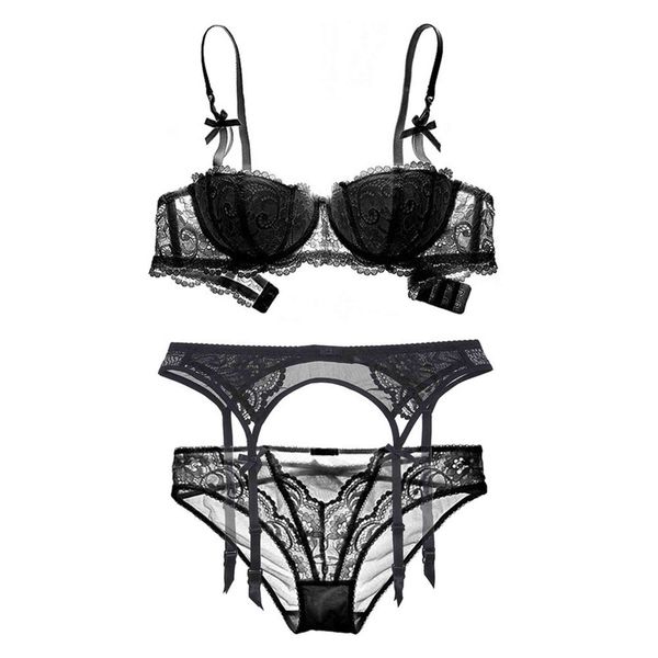 three piece women' bra and panty set with garter belt lingerie adjustable shoulder strap brief sets, Red;black
three piece women' bra and panty set with garter belt lingerie adjustable shoulder strap brief sets, Red;black