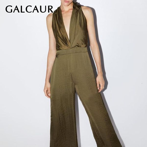 women's jumpsuits & rompers galcaur elegant silk cross jumpsuit women halter sleeveless high waist tunic slim casual female clothes fas, Black;white
women's jumpsuits & rompers galcaur elegant silk cross jumpsuit women halter sleeveless high waist tunic slim casual female clothes fas, Black;white