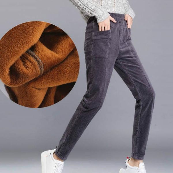 women's pants & capris women elastic high waist autumn winter harem warm cotton casual trousers plus velvet lambs wool corduroy hk230, Black;white
women's pants & capris women elastic high waist autumn winter harem warm cotton casual trousers plus velvet lambs wool corduroy hk230, Black;white