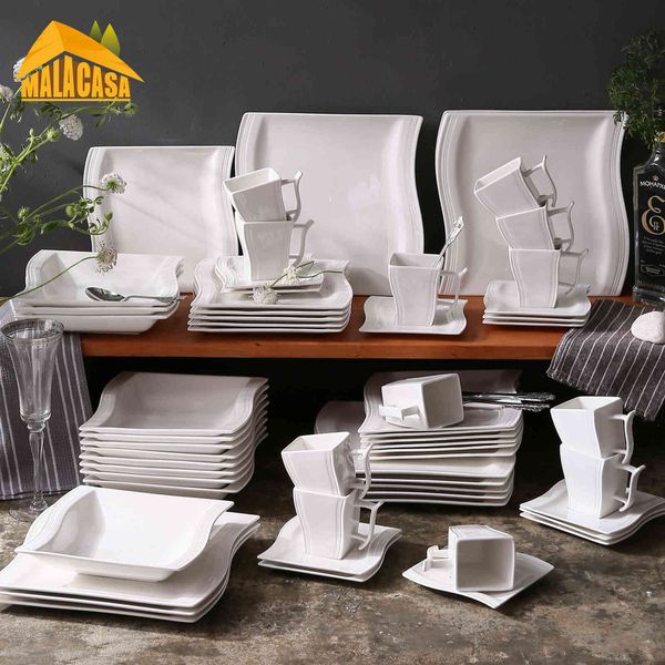 malacasa flora 30/60 piece white porcelain dinner set with 12*cup,saucer,dessert soup dinner plate tableware set for 12 person 211012
malacasa flora 30/60 piece white porcelain dinner set with 12*cup,saucer,dessert soup dinner plate tableware set for 12 person 211012
