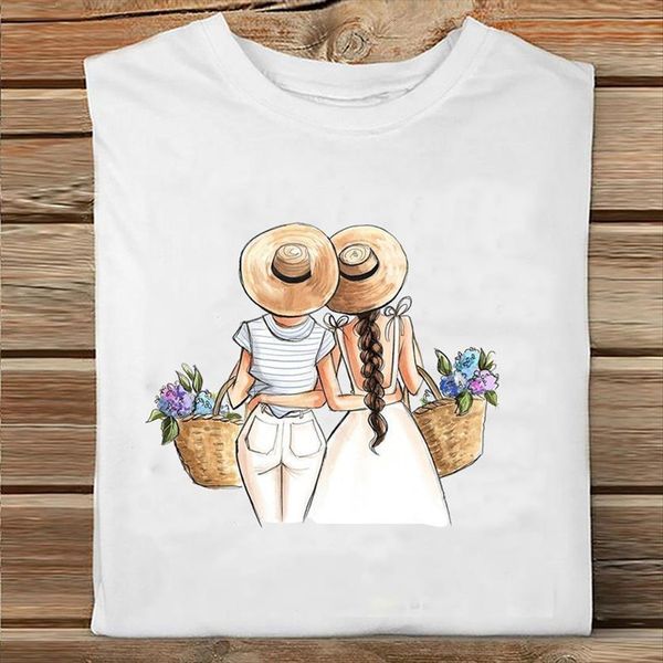 short sleeve sister friends floral women flower happy style cartoon clothes print female tee ladies graphic t shirt, White
short sleeve sister friends floral women flower happy style cartoon clothes print female tee ladies graphic t shirt, White