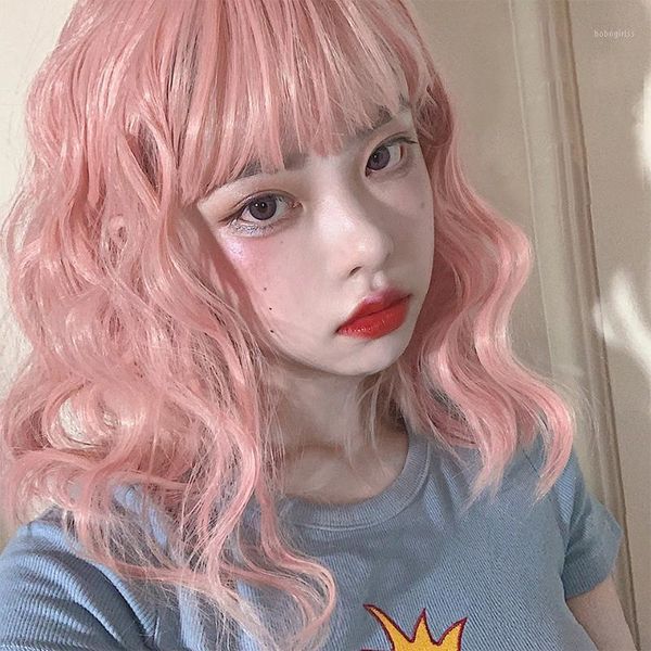 16"long wigs pink dark blue bangs water wave short natural wavy synthetic bob curly women cosplay daily lolita party1, Black
16"long wigs pink dark blue bangs water wave short natural wavy synthetic bob curly women cosplay daily lolita party1, Black