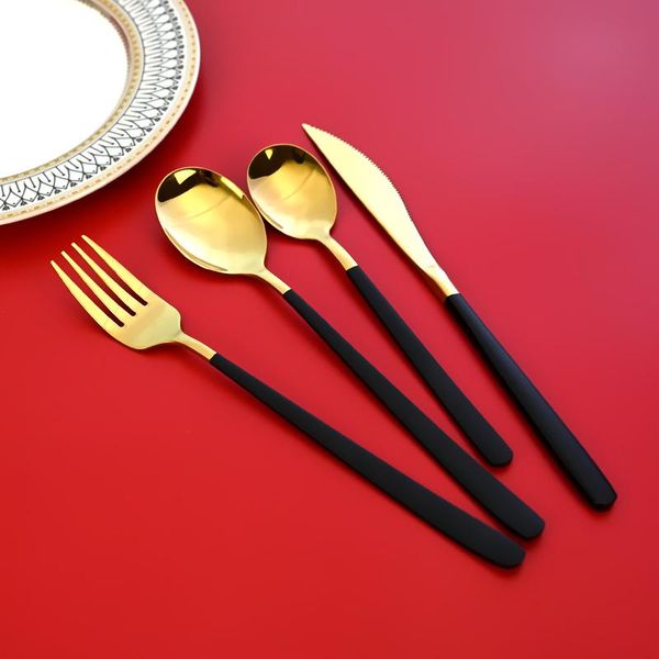 flatware sets black gold cutlery set stainless steel rainbow dinnerware spoon knife fork
flatware sets black gold cutlery set stainless steel rainbow dinnerware spoon knife fork