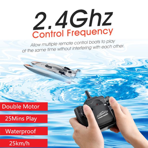 100m speed electric remote control rc racing boat model 25km/h water induction waterproof rc speedboat with double motor toy
100m speed electric remote control rc racing boat model 25km/h water induction waterproof rc speedboat with double motor toy