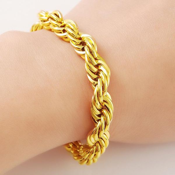 charm bracelets 24k gold plating rope chains yellow color bracelet for women fashion noble wedding jewelry gifts, Golden;silver
charm bracelets 24k gold plating rope chains yellow color bracelet for women fashion noble wedding jewelry gifts, Golden;silver