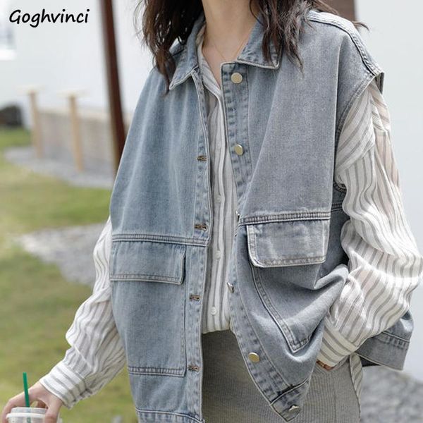 vests women turn-down collar denim students daily bf loose versatile solid outwear waistcoats harajuku pockets casual simple women's, Black;white
vests women turn-down collar denim students daily bf loose versatile solid outwear waistcoats harajuku pockets casual simple women's, Black;white