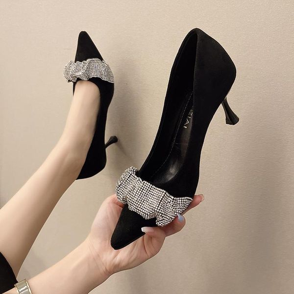 dress shoes woman 2021 suede rhinestone heels for women fashion stiletto office female comfort pointed toe party high, Black
dress shoes woman 2021 suede rhinestone heels for women fashion stiletto office female comfort pointed toe party high, Black