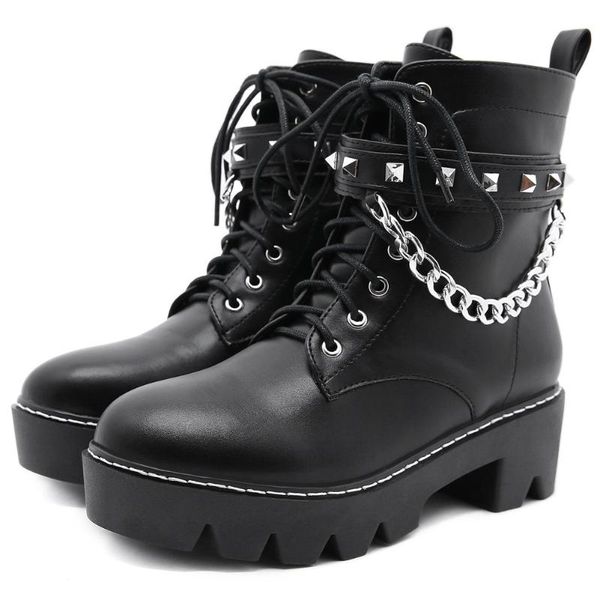 boots ribetrini fashion cool chic skidproof sole chains rivets square heels motorcycles stylish winter shoes women, Black
boots ribetrini fashion cool chic skidproof sole chains rivets square heels motorcycles stylish winter shoes women, Black