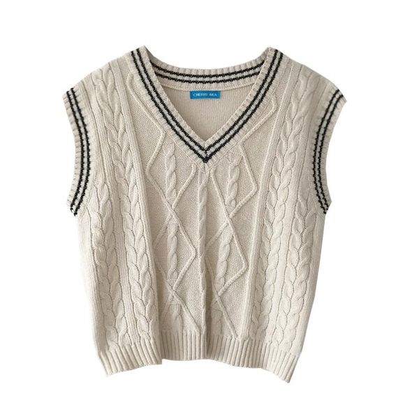 women's vests twisted knitted sweater vest women korean v-neck sleeveless pullovers jumpers preppy style vintage harajuku loose outwear, Black;white
women's vests twisted knitted sweater vest women korean v-neck sleeveless pullovers jumpers preppy style vintage harajuku loose outwear, Black;white