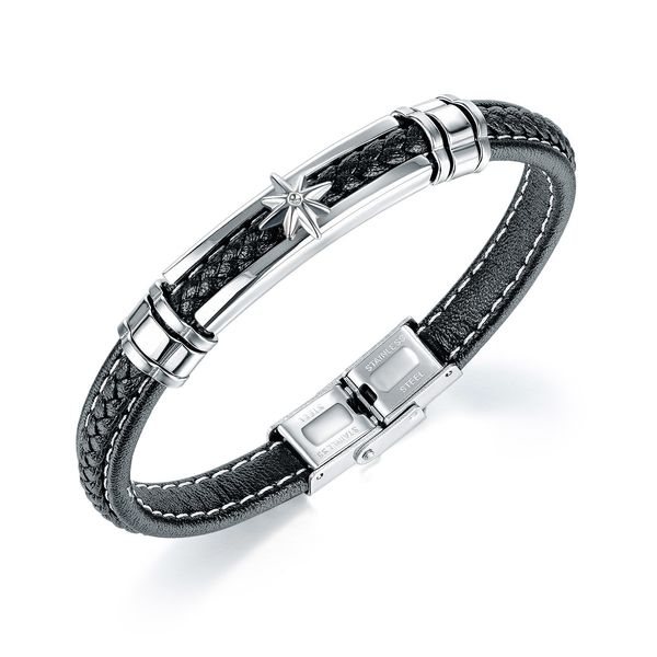 cyue european men boy braided leather bracelet stainless steel starfish charms button wristband fashion jewelry zylb0169, Golden;silver
cyue european men boy braided leather bracelet stainless steel starfish charms button wristband fashion jewelry zylb0169, Golden;silver