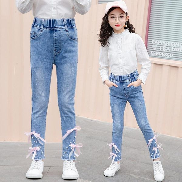 girls pants kids jeans cotton leggings toddler bottoms pearl bowknot children skinny trousers with elastic waist outfit 4-14yrs, Blue
girls pants kids jeans cotton leggings toddler bottoms pearl bowknot children skinny trousers with elastic waist outfit 4-14yrs, Blue