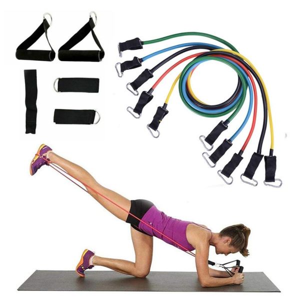 11pcs/set yoga resistance tube band stretch pull rope fitness training expander door anchor with handle ankle strap stripes
11pcs/set yoga resistance tube band stretch pull rope fitness training expander door anchor with handle ankle strap stripes