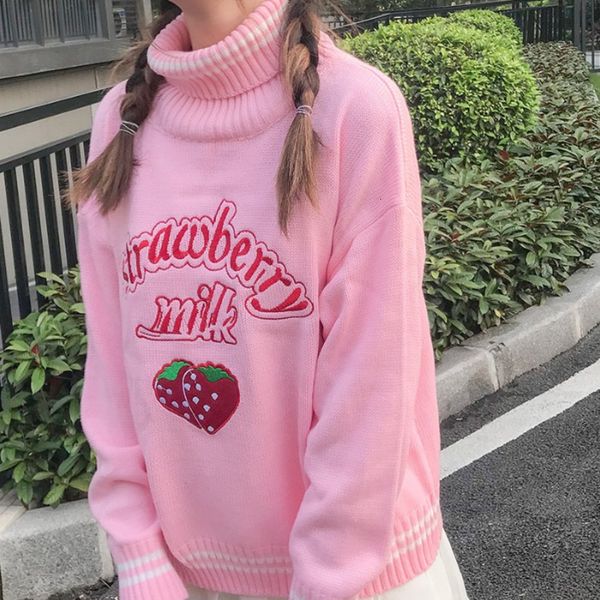 women's sweaters cute strawberry embroidered loose sweater japanese kawaii ulzzang female korean harajuku clothing for women mcq7, White;black
women's sweaters cute strawberry embroidered loose sweater japanese kawaii ulzzang female korean harajuku clothing for women mcq7, White;black