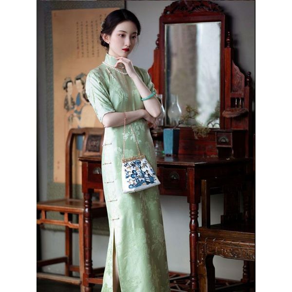 ethnic clothing women spring and summer jjacquard style retro young long slim cheongsam female temperament dress, Red
ethnic clothing women spring and summer jjacquard style retro young long slim cheongsam female temperament dress, Red
