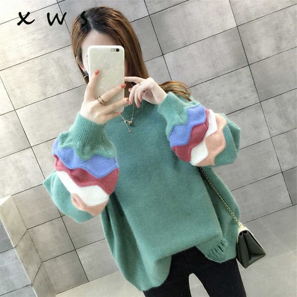 autumn winter casual sweater knitwear loose style oversize knitwear patterned sweater loose jumpers femme 210604, White;black
autumn winter casual sweater knitwear loose style oversize knitwear patterned sweater loose jumpers femme 210604, White;black