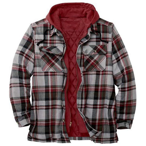 men's jackets 2021 autumn and winter thick cotton coat plaid long-sleeved loose hooded jacket, Black;brown
men's jackets 2021 autumn and winter thick cotton coat plaid long-sleeved loose hooded jacket, Black;brown