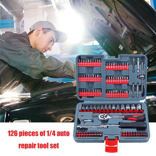 professional hand tool sets 126pcs 1/4 auto repair kits multi-function ratchet wrench set combination socket bit tools for car disassembly m
professional hand tool sets 126pcs 1/4 auto repair kits multi-function ratchet wrench set combination socket bit tools for car disassembly m