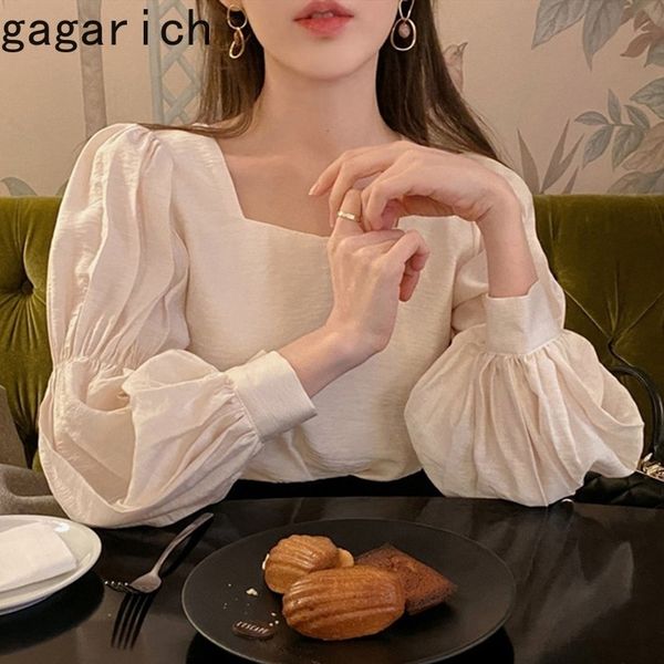 gagarich women elegant blouse korean chic sweet french retro slim square collar pleated puff sleeve long-sleeved shirt 210317, White
gagarich women elegant blouse korean chic sweet french retro slim square collar pleated puff sleeve long-sleeved shirt 210317, White