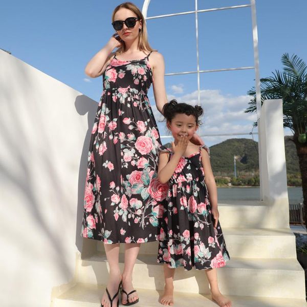 family matching outfits summer mother daughter dresses mommy and me rose print clothes fashion women baby girls dress look, Blue
family matching outfits summer mother daughter dresses mommy and me rose print clothes fashion women baby girls dress look, Blue