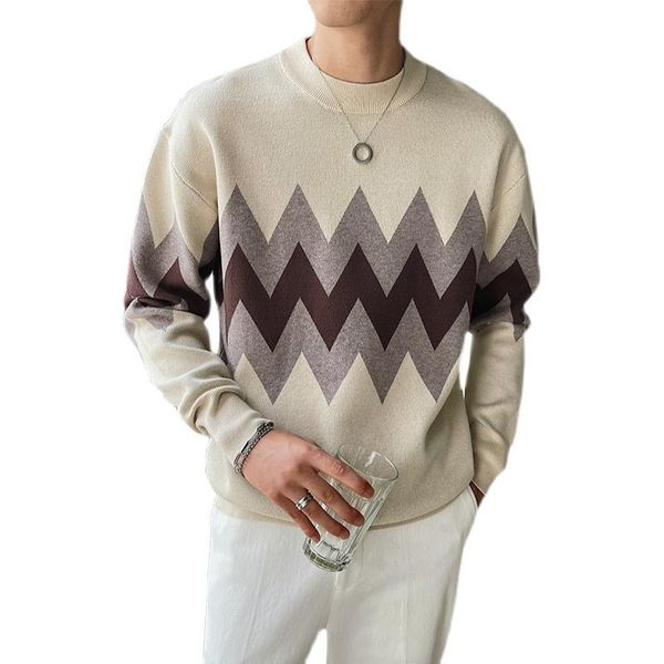 men's sweaters man women streetwear fashion hip hop vintage casual knitwear sweater for men wavy stripes pullover, White;black
men's sweaters man women streetwear fashion hip hop vintage casual knitwear sweater for men wavy stripes pullover, White;black