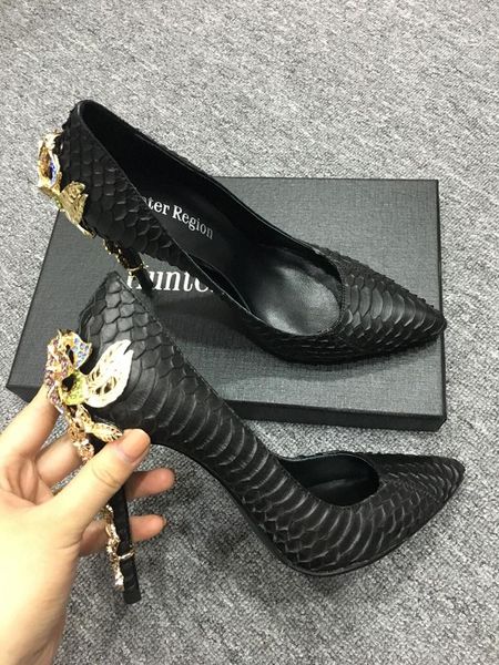 spring pointed toe high heels female black python skin stiletto shallow with metal diamond pumps woman shoes dress
spring pointed toe high heels female black python skin stiletto shallow with metal diamond pumps woman shoes dress