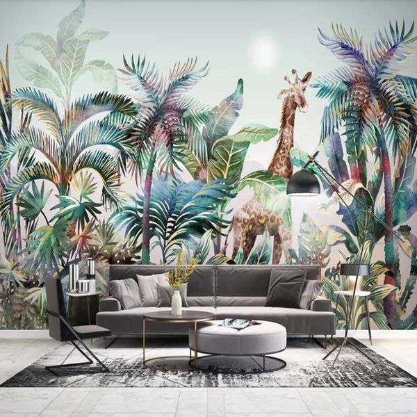 wallpapers custom 3d wallpaper mural hand painted tropical plant forest watercolor giraffe light luxury background wall decoration painting
wallpapers custom 3d wallpaper mural hand painted tropical plant forest watercolor giraffe light luxury background wall decoration painting