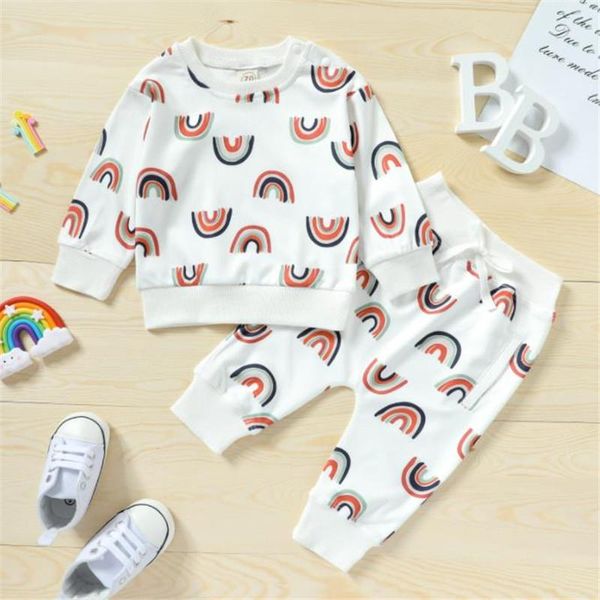 clothing sets boiiwant 0-3y children rainbow print clothes set girls o-neck t-shirt long sleeve pullover drawstring trousers pants, White
clothing sets boiiwant 0-3y children rainbow print clothes set girls o-neck t-shirt long sleeve pullover drawstring trousers pants, White