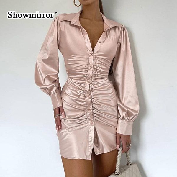 casual dresses showmirror long puff sleeve neck satin pleated mini dress 2021 autumn winter women solid party elegant, Black;gray
casual dresses showmirror long puff sleeve neck satin pleated mini dress 2021 autumn winter women solid party elegant, Black;gray