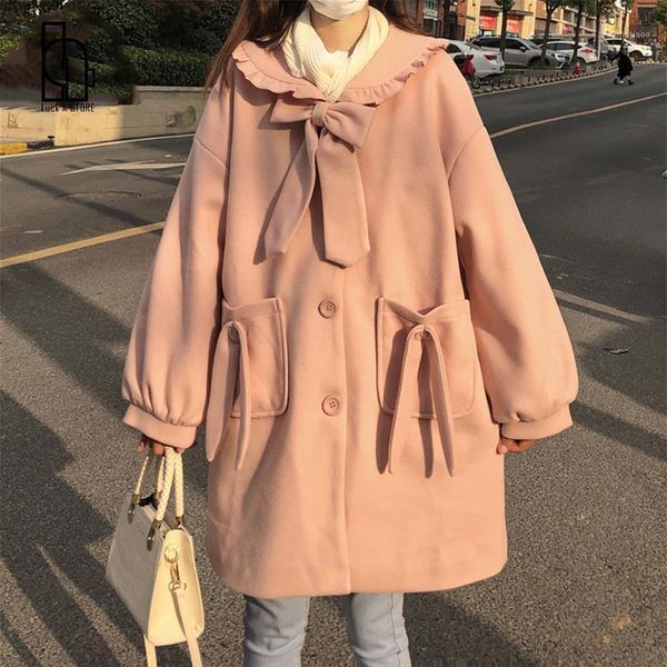 women's wool & blends luck a 2021 winter student casual a-line loose jackets girls sweet blend coat women pink kawaii bow pocket long o, Black
women's wool & blends luck a 2021 winter student casual a-line loose jackets girls sweet blend coat women pink kawaii bow pocket long o, Black