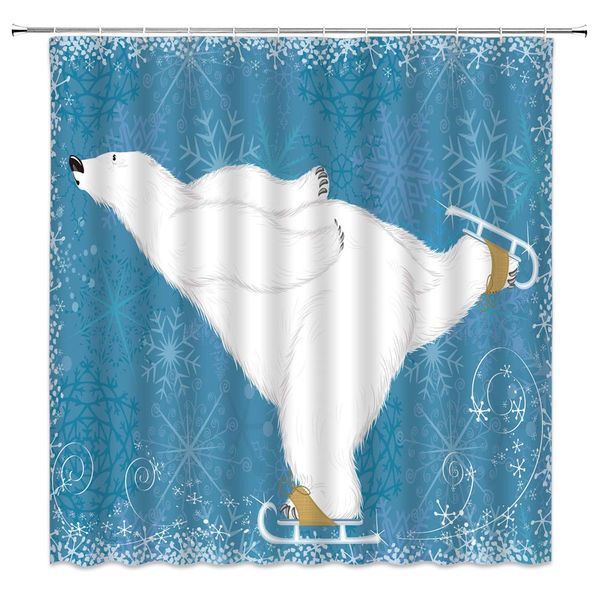 white bear shower curtain cartoon animals skating on a snowy winter day,70x70 inch polyester fabric bathroom accessories
white bear shower curtain cartoon animals skating on a snowy winter day,70x70 inch polyester fabric bathroom accessories