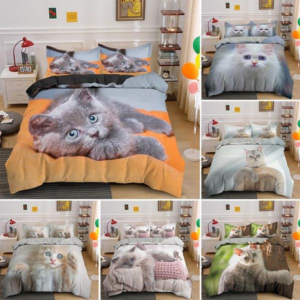 cat bedding set luxury animal duvet cover with pillowcase size bed sets custom pattern