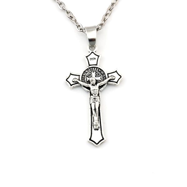 50pcs / lots antique silver benedict medal jesus christ cross alloy charms pendant necklaces jewelry diy 23.6 inches chains a-581d
50pcs / lots antique silver benedict medal jesus christ cross alloy charms pendant necklaces jewelry diy 23.6 inches chains a-581d