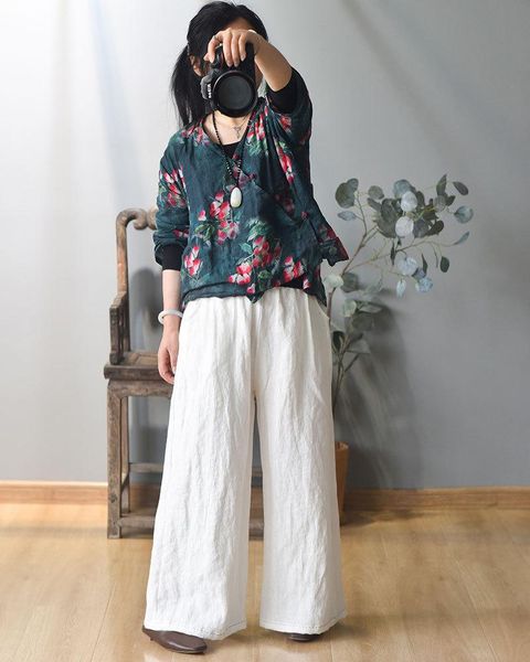 women's pants & capris women loose elastic waist solid color linen wide leg ladies vintage flax trousers female 2021, Black;white
women's pants & capris women loose elastic waist solid color linen wide leg ladies vintage flax trousers female 2021, Black;white